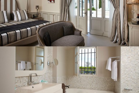 chambre rose perriere et son coin salon