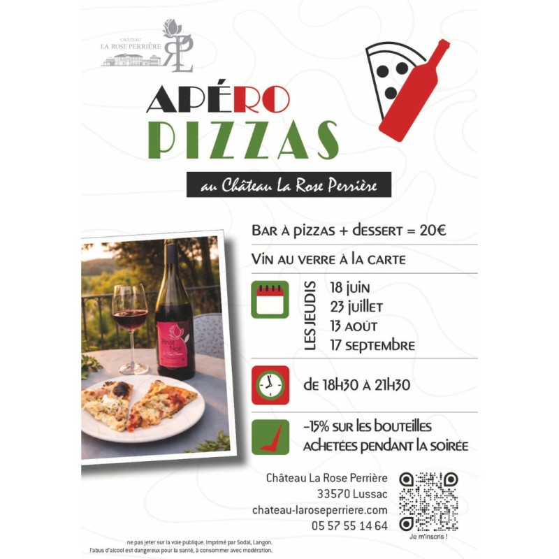 apero pizza chateau la Rose Perriere
