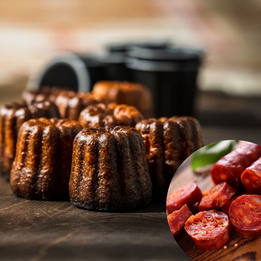 Canelés au chorizo et au comté