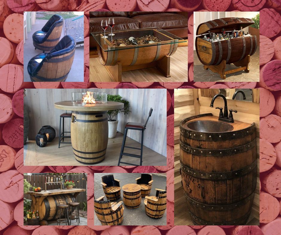 Objets d&eacute;coratifs et meubles d&eacute;tourn&eacute;s de la barrique