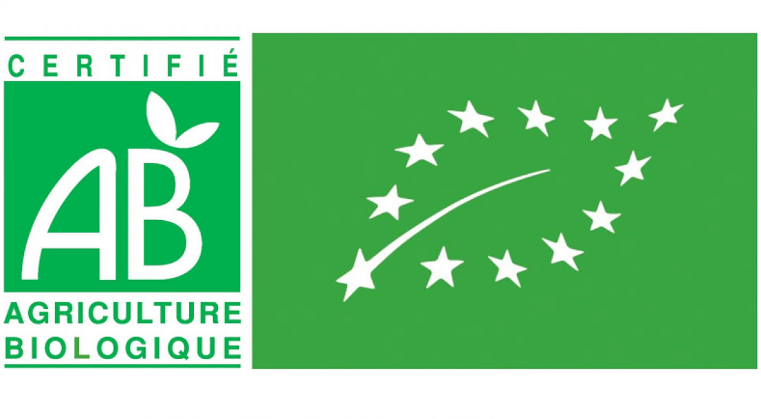 Logos français de l’agriculture biologique et logo bio europeen (Eurofeuille)