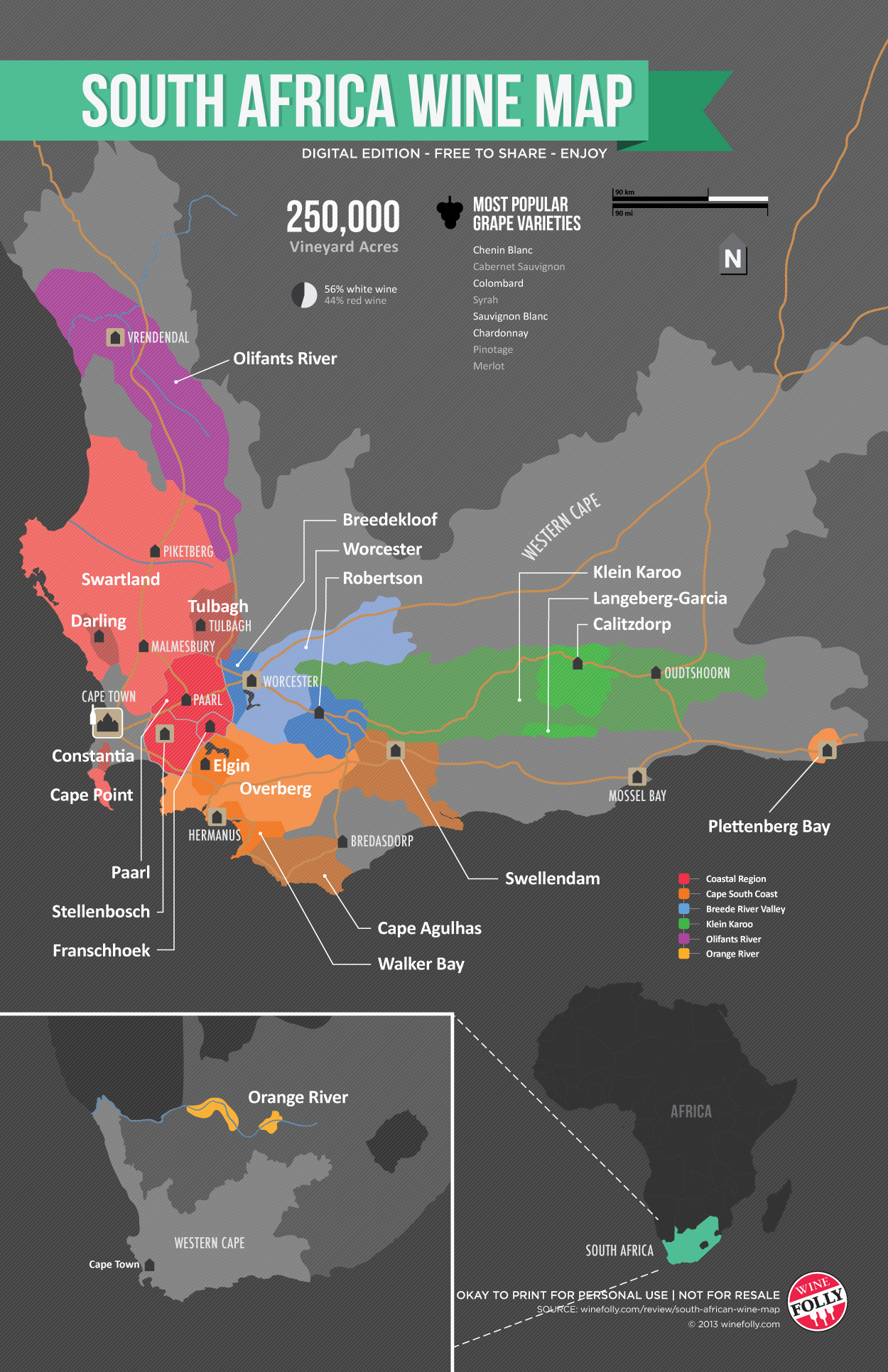 Regions viticoles d Afrique du Sud